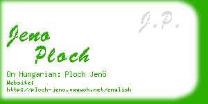 jeno ploch business card